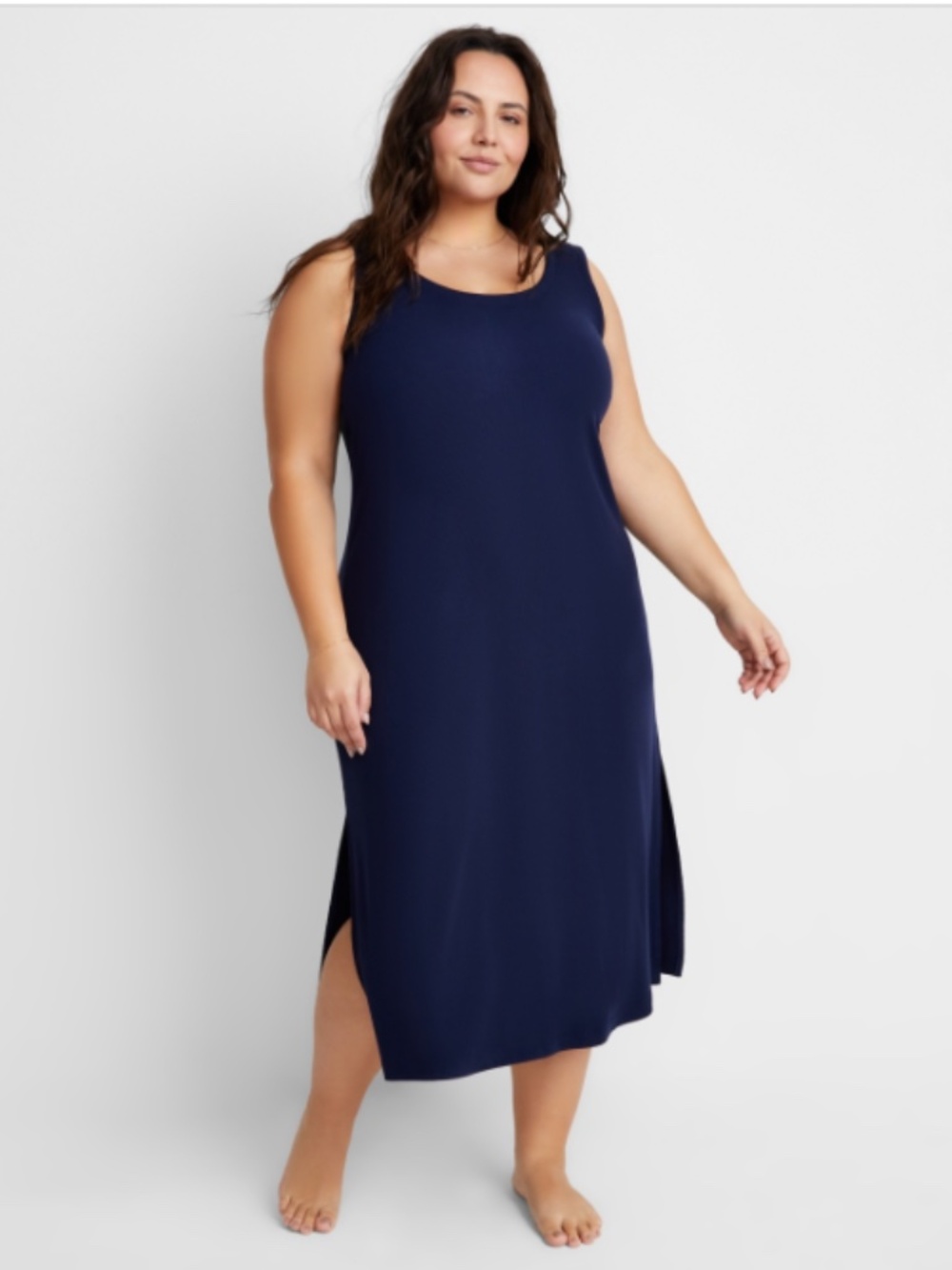 State of Day Women's Ribbed Modal Blend Tank Nightgown Navy Blazer